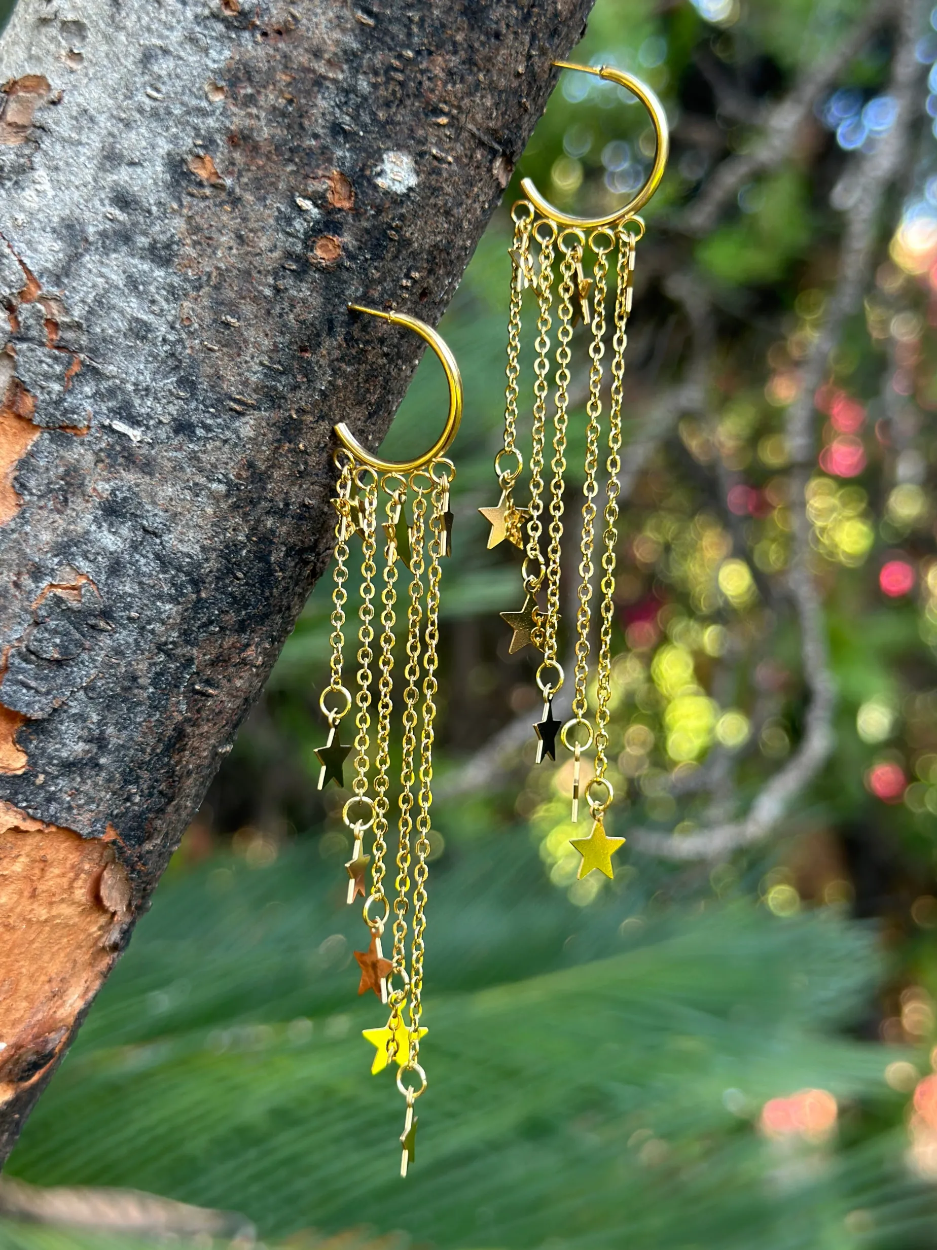 Aros estrellas colgantes