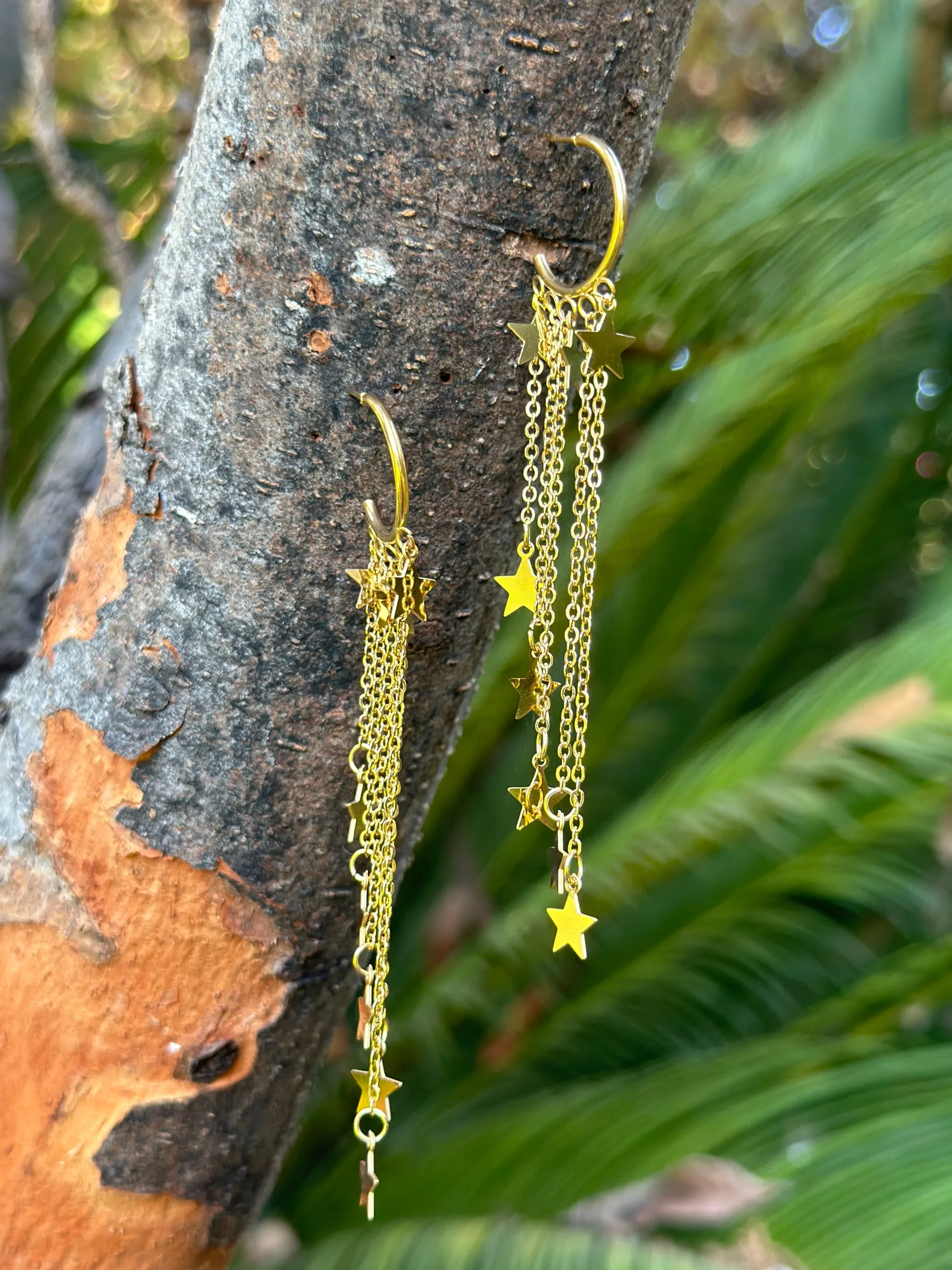 Aros estrellas colgantes