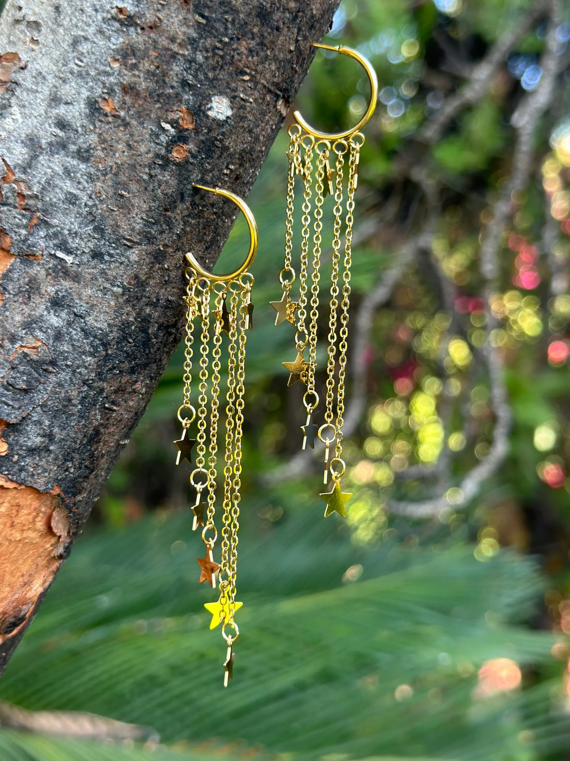 Aros estrellas colgantes