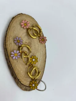 Aros margaritas esmaltados