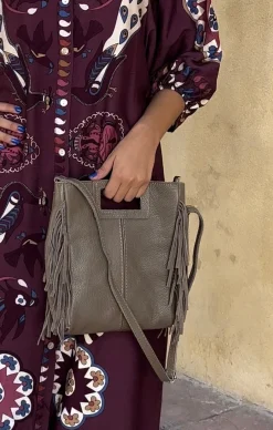 Bolso flecos piel