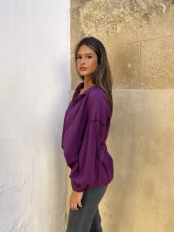 Camisa oversize berenjena