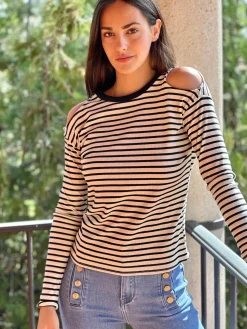 Camiseta Cut out Rayas