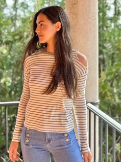 Camiseta Cut out Rayas