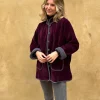 Chaqueta terciopelo reversible bicolor berenjena