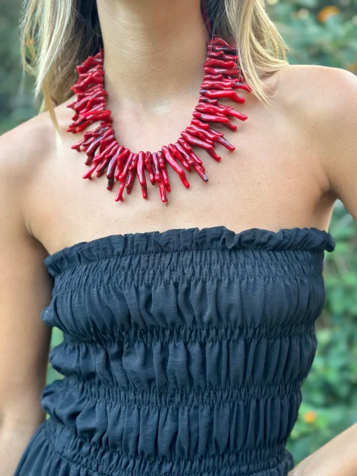 Collar corales Rojo
