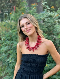 Collar corales Rojo