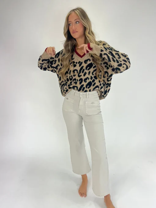 Jeans beige bolsillos