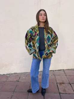 Kimono terciopelo lima estampado