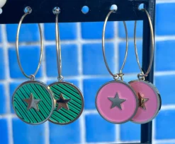 Pendientes chapas colores estrella
