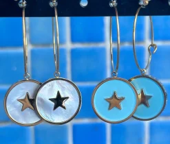 Pendientes chapas colores estrella