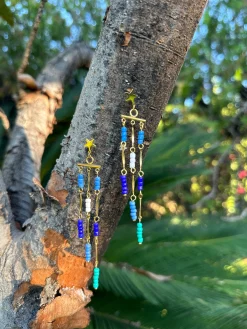 Pendientes estrella bolas colores