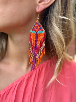 Pendientes etnicos bolitas Frui